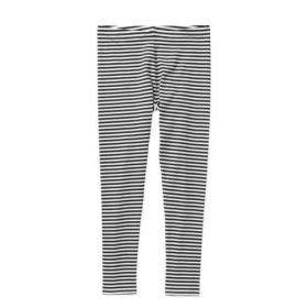 Girls' Print Legging - Black And White Stripe