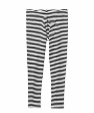 Girls' Print Legging - Black And White Stripe