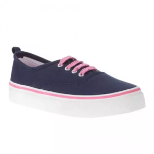 Faded Glory Girl's Canvas Lace Up Sneakers - Blue