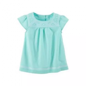 Carter's Cotton Top with Embroidery - Mint Green