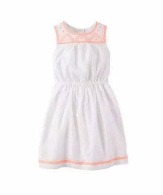 Carter's Little Girl's Woven Embroidered Dress - White
