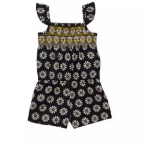 Toddler Girl Smocked Top Woven Romper
