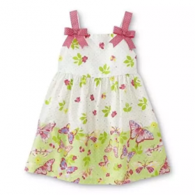 Ashley Ann Sequin Cotton Dress with Ribbon Strap