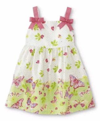Ashley Ann Sequin Cotton Dress with Ribbon Strap