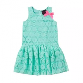 Girls Rule All Lace Lambardi Dress - Green