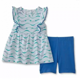 WonderKids Girls' Flutter Tunic Top & Shorts