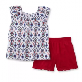 WonderKids Toddler Girls' Flutter Top & Shorts - Floral