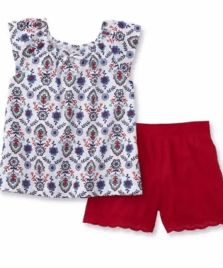 WonderKids Toddler Girls' Flutter Top & Shorts - Floral
