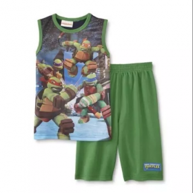 Nickelodeon Toddler Boy's Teenage Mutant Ninja Turles Black Athletic Tank Top & Shorts