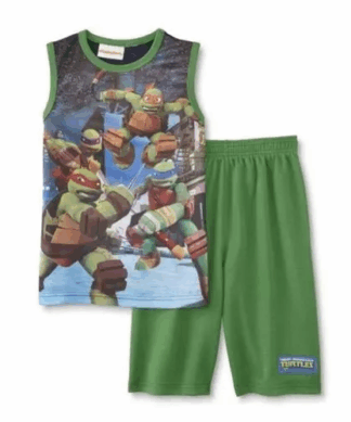 Nickelodeon Toddler Boy's Teenage Mutant Ninja Turles Black Athletic Tank Top & Shorts