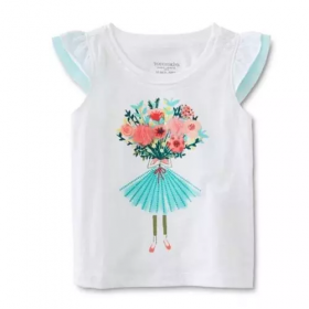 Toughskin Infant & Toddler Girl's Flutter Sleeve Top - Floral
