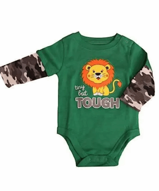 Garanimals Baby Boy's Longsleeve Hang Down Bodysuit-Green and Camo