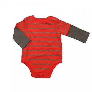 Garanimals Striped Hangdown Polo Bodysuit - Red & Grey