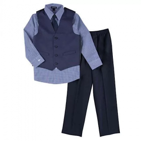 George Boys Holiday Dress Up Suit, Tie & Vest Set