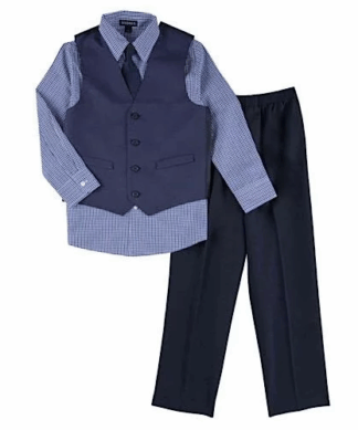 George Boys Holiday Dress Up Suit, Tie & Vest Set