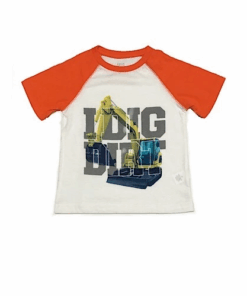 Falls Creek Raglan Toddler T-Shirt for Boy -Orange/White