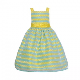 Mia Juliana Girls Special Occasion Polka Dot Stripe Dress