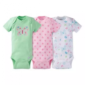Gerber Newborn Baby Girl - 3 Bodysuits