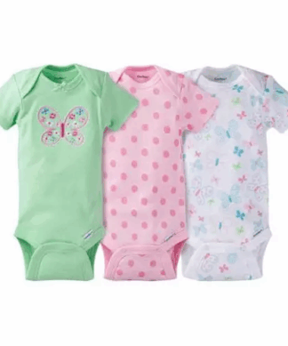 Gerber Newborn Baby Girl - 3 Bodysuits