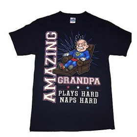 Amazing Grandpa Graphic Tee - Navy Blue