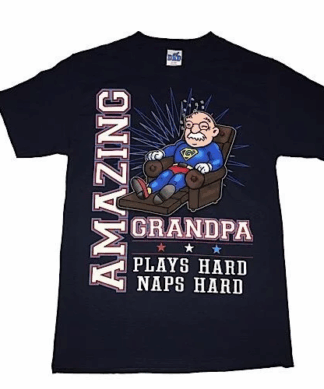 Amazing Grandpa Graphic Tee - Navy Blue