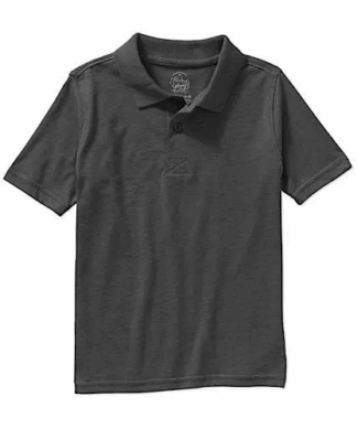 Faded Glory Boy's Short Sleeve Solid Polo Shirt - Dark Grey