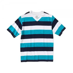 Faded Glory Boys Rugby Striped V-Neck Tee