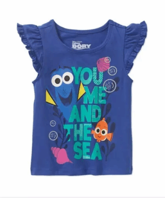 Disney Girl's Finding Dory Flutter Sleeves Tee Shirt