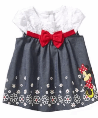 Disney Minnie Mouse Baby Girl?s Bow Detail Dress