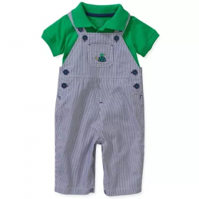 Carter's Child of Mine Baby Boys' Polo Shirt & Overall Set