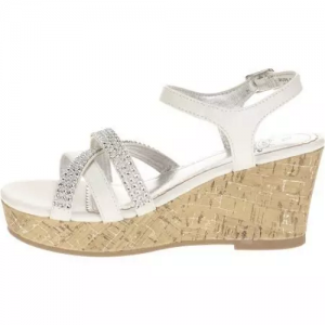 girls white wedge sandals
