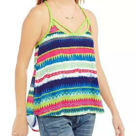 No Boundaries Printed Georgette Tank Top