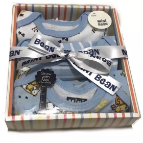 Nannette 3 Pack Baby Boy Bodysuit 0-3, 3-6, 6-9m Gift Set