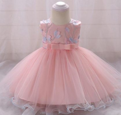 Special Occasion 3D Petal Baby Dress - Pink
