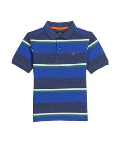 Nautica Boys Short Sleeve Striped Deck Polo Shirt