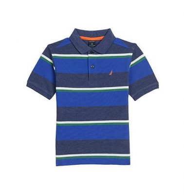 Nautica Boys Short Sleeve Striped Deck Polo Shirt