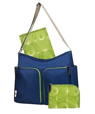 Designer Orla Kiely's Navy Blue Hobo Diaper Bag