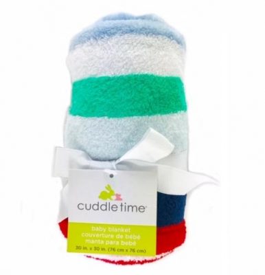 Cuddle Time Newborn Baby Micro Plush Stripped Fleece Blanket