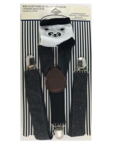 Rising Star Bootie & Suspender Set - Dark Grey