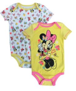 Disney Minnie Mouse Baby Girl Pinky Bodysuit -2 Pack