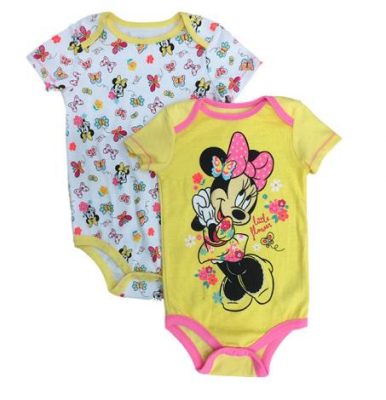 Disney Minnie Mouse Baby Girl Pinky Bodysuit -2 Pack