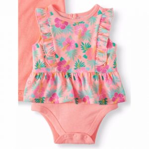Garanimals Baby Girl Peplum Flutter Bodysuit – Orange