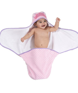 DISNEY PRINCESS NEWBORN BABY HOODED BATH TOWEL SWADDLE