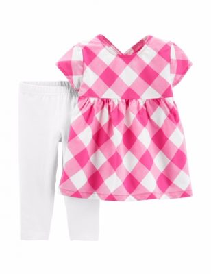 Carter's Baby Girl Plaid Gingham Top & Pant Set