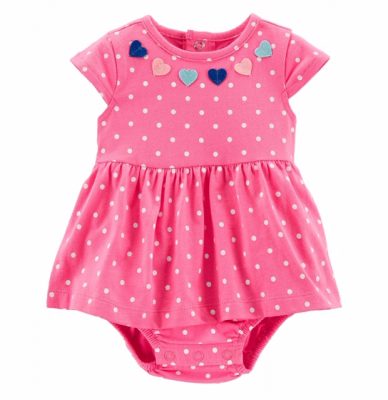 Carter's Baby Girl's Polka Dot Hearts Dress Sunsuit