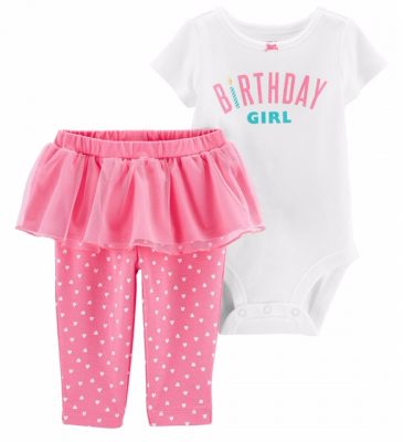 Carter's Baby Girl's 2 Piece Bodysuit & Pant Set -Birthday Girl