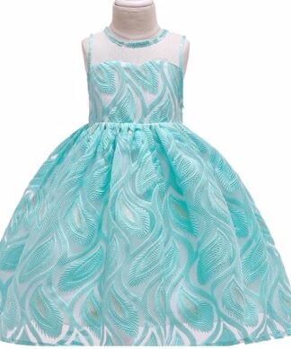 Girls Special Occasion Jacquard Dress - Mint Green