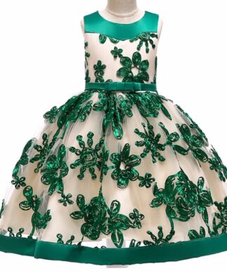 Girls Special Occasion Organza Dress - Green