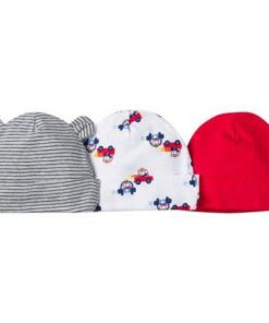 Gerber Newborn Baby Boys Assorted Caps- 3 Packs