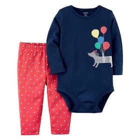 Carter's Newborn Baby Girl Bodysuit And Pant Set